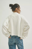 Free People Celeste Quarter Zip Clean Ivory