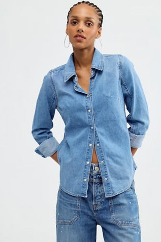 Free People Benny Slim Denim Harbor Blue