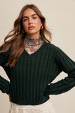 Green Cable Knit Sweater