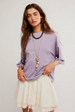 Free People WTF Perfect Oversized Tee Plum Ash