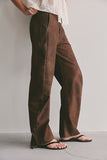 Free People Spotlight Vegan Trouser Chocolate Brown