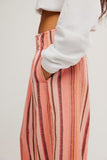 Free People Days End Solar Linen Stripe Soft Coral Combo