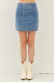 Washed Denim Mini Skirt