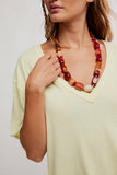 Free People Nina Tee V-Neck Tee Lemon Water