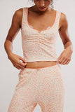 Free People Fresh In Love Lounge Set Peach Combo