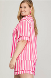 Plus-Pink Stripe Pajama