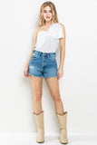 White Bow Detailed One Shoulder Top
