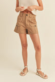 Mocha Cotton Cargo Shorts