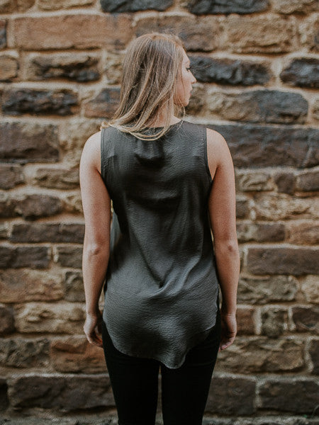 Charcoal Sleeveless Top