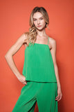 Green Rib Sleeveless Top