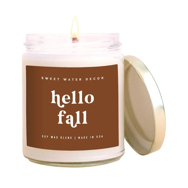 Hello Fall Soy Candle-Clear Jar 9oz
