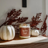 Hello Fall Soy Candle-Clear Jar 9oz