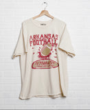 Arkansas Football Party Off White Thrifted Tee