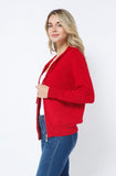 Red Sweater Zip Up Hoodie