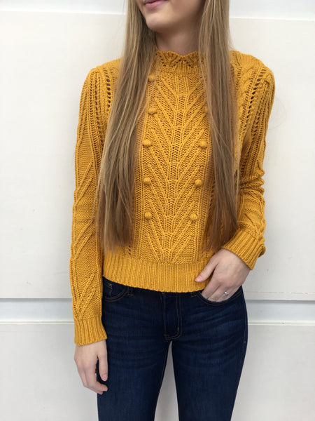 Mustard Cable Knit Sweater