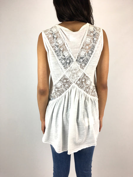 Ivory Lace Back Top