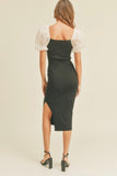 Black/Taupe Sheered Dress
