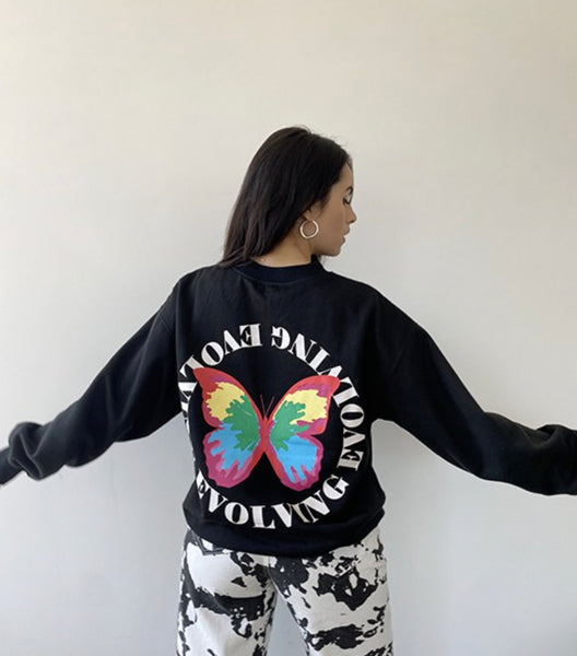 Black Butterfly Pullover