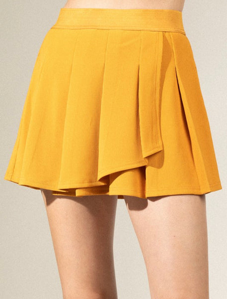 Mustard Double Layer Solid Skirt