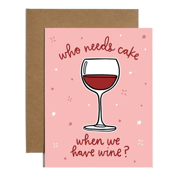 Cake Wine Sticker Card
