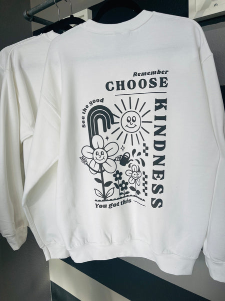 Choose Kindness Crewneck Sweatshirt White