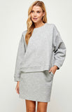 Grey Textured Sweatshirt Top