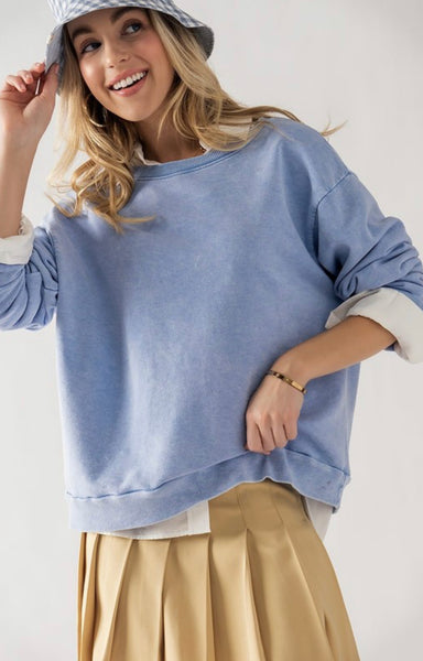 Blue Vintage Wash Sweatshirt