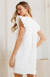 White Plaid Textures Dress