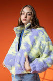 Lavender Print Sherpa Jacket