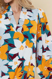 Teal/Orange Floral Print Dress