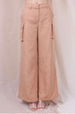 Nude Floral Print Cargo Pants