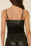 Black Faux Leather Camisole