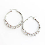 Silver Lining Hoops Silver White