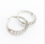 Silver Lining Hoops Silver White
