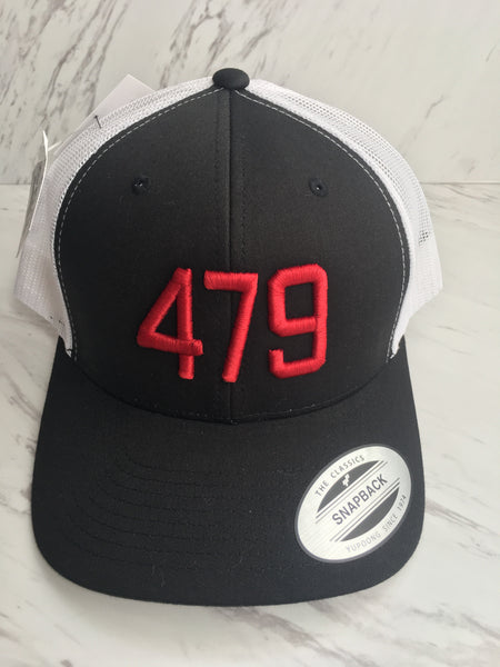 479 Hats-Black/White/Red Trucker
