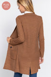 PLUS - Cocoa Brown L/S Sweater Jacket