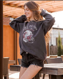 Rolling Stones Arkansas Helmet Lick Off Black Fleece Raglan Sweatshirt