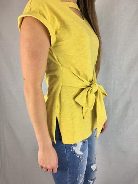 Mustard Boxy Strap Tee