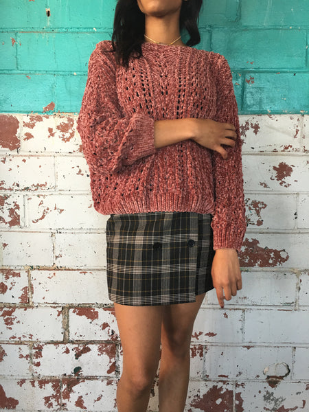 Rose Velvet Yarn Sweater