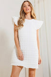 White Plaid Textures Dress