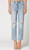 Tracy Light Classic Distressed High Rise Straight Crop