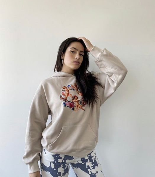 Angel Print Hoodie Top