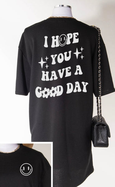 Black Smiley Face Graphic Dress