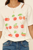 Ivory Vintage Distressed Style Fruit Graphic Tee