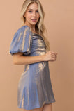 Dust Blue Shiny Dress