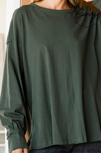 PLUS - Forrest Green Knit Top