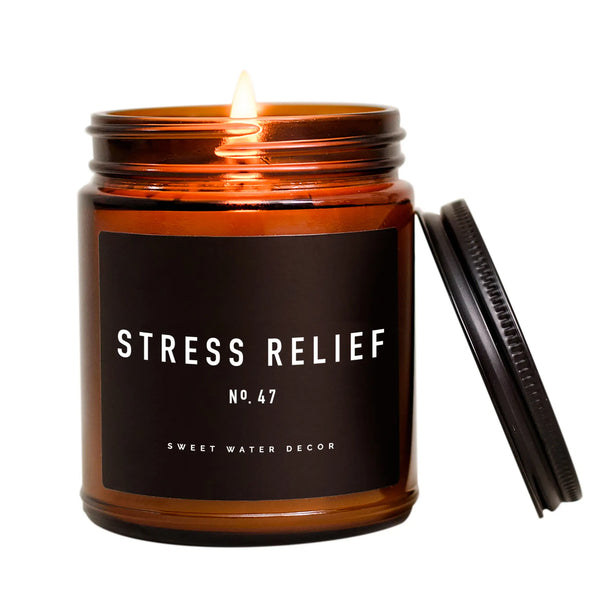 Stress Relief Soy Candle-Amber Jar 9oz