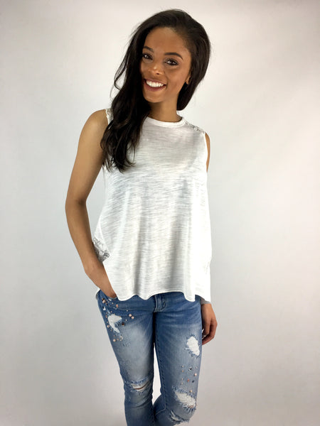 Ivory Lace Back Top